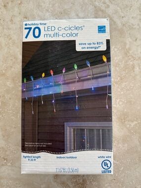 Holiday Time Multi-Color LED Icicle String Lights - White Wire